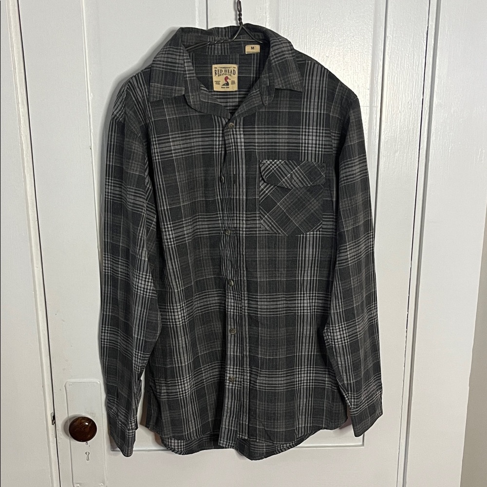 Redhead, medium button up long sleeve dress shirt